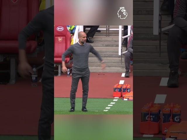 Pep & Arteta react to Man City goal v Arsenal