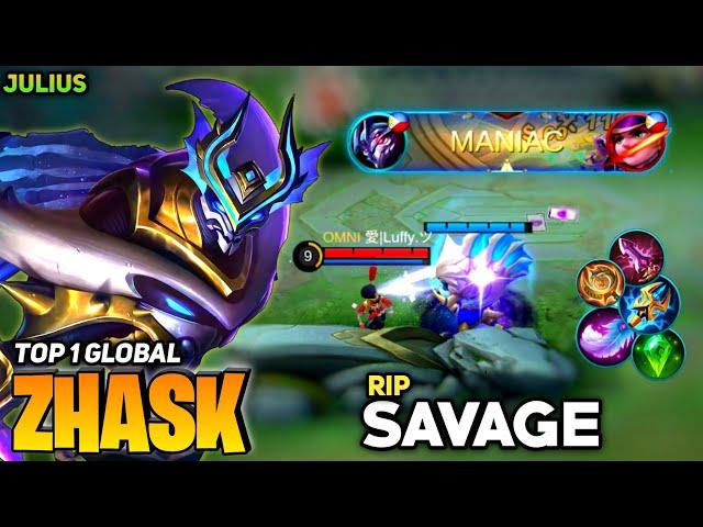 Rip SAVAGE! Zhask Monster Offlane Build [Top 1 Global Zhask] by Julius. - Mobile Legend