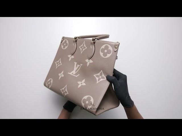 Louis Vuitton Monogram Empreinte Bicolor Onthego MM Tourterelle Creme