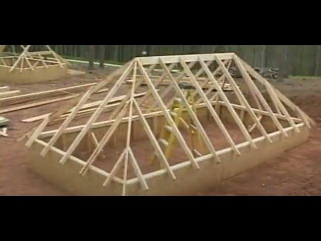 How to frame a hip roof. Full demonstration of layout, cuts, and assembling