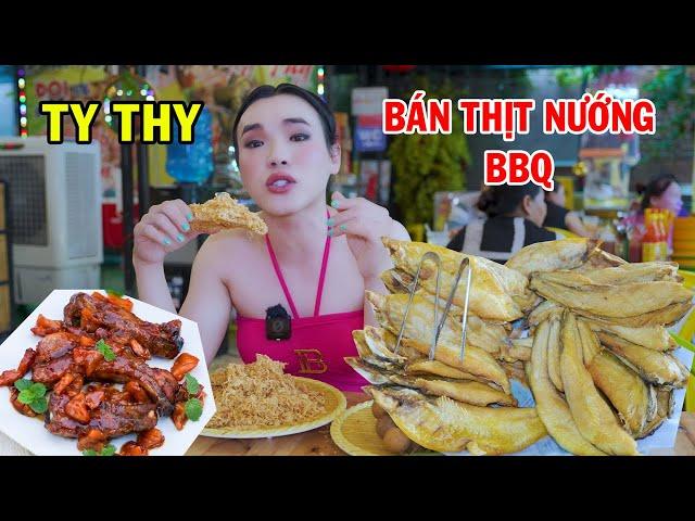 Ty Thy mua lò nướng 25 triệu, bán thịt nướng BBQ, cá lóc nướng me - Ty Thy Vlog Gỏi đu đủ