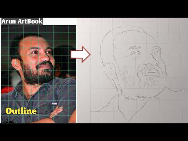 Manjummel Boys Movie Soubin Shahir Drawing / Outline drawing easy method / Arun ArtBook