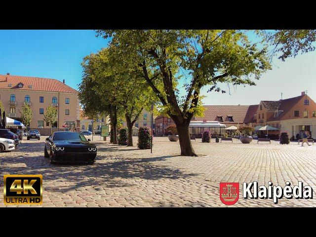 Klaipeda, Lithuania Baltic sea port, old town City Walk 4k