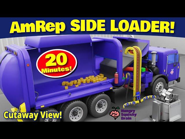 Side Loader Garbage Truck AmRep with Cutaway View in Our Warehouse!