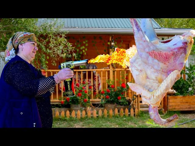 Cooking Huge Stuffed Turkey in the Tandoor | Village Life in Azerbaijan