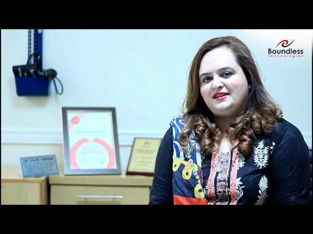 Dr. Najjia Ashraf Consultant Dermatologist Views about Boundless Technologies Pakistan