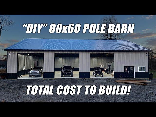 FULL COST BREAKDOWN OF MY 80x60 POLE BARN!