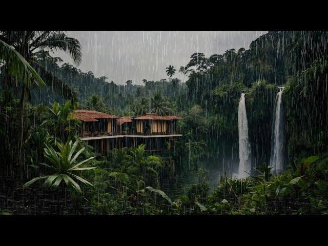 Rainforest Rain Sounds For Sleeping or Studyng White Noise Rainstorm 24 Hours