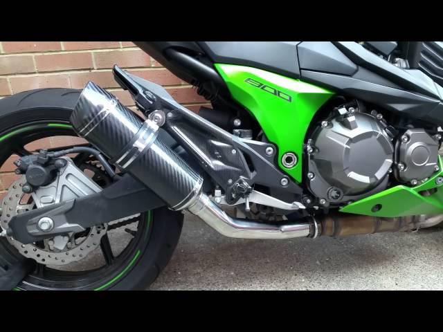 SP Engineering Carbon Diabolus Stubby Carbon Outlet Exhaust fitted to Kawasaki Z800