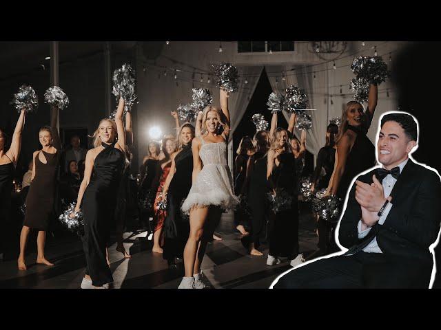 NFL Cheerleader Surprises her groom & dances at her Wedding!