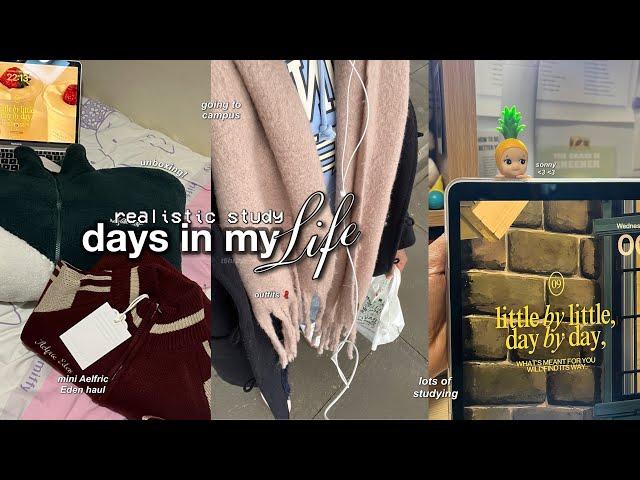 *realistic* uni vlog ️ morning routine, productive study days, clothing haul & making matcha