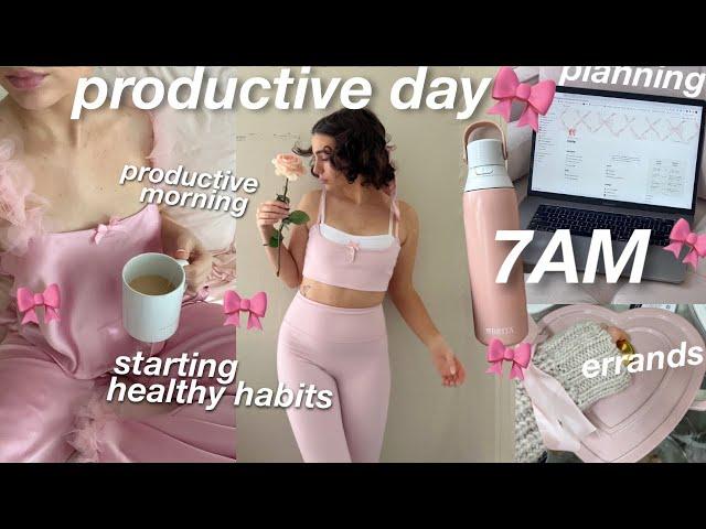 7am productive day in my life RESET VLOG: new healthy habits, preparing for spring semester 🩰