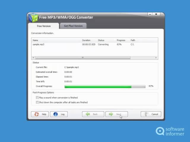 Free Mp3 Wma Ogg Converter quick demo