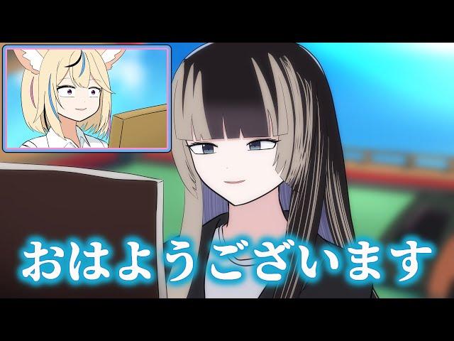 【手描き】らでんの寝起き声が清楚で驚くポルカ【尾丸ポルカ/儒烏風亭らでん/ホロライブ切り抜き】