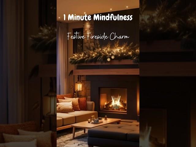 1 Minute Mindfulness | Festive Fireside Charm :#shorts #meditation #shortsvideo