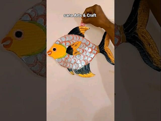 Unique made fish cardboard craft #walldecoration #viral #trending #youtubeshorts #shortsfeed #shorts