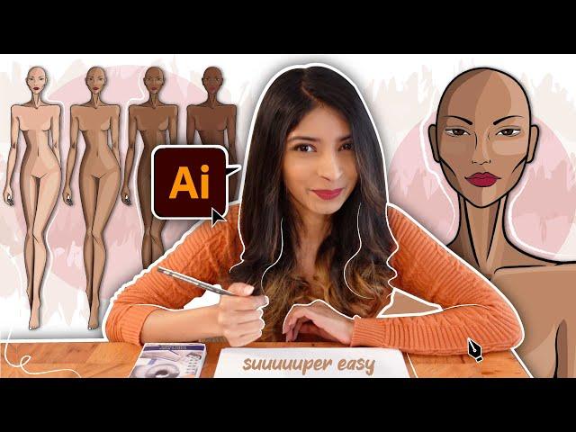 Easy Fashion Croquis Tutorial on Adobe Illustrator!