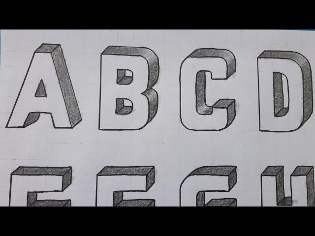 3d Drawing Letter A To Z / How To Draw Capital Alphabet Lettering A Z Easy Simple For Beginners