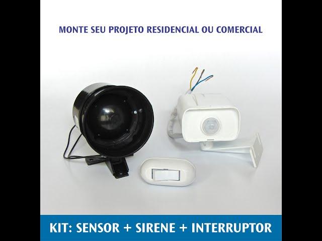 Alarme Com Sensor Presença e Sirene