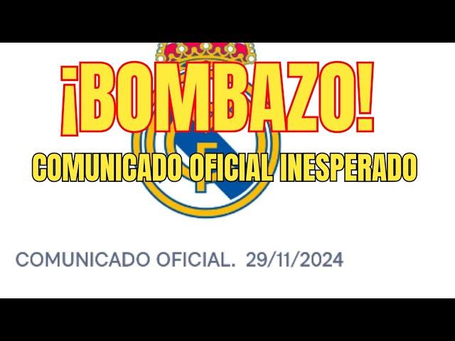 URGENTE: COMUNICADO OFICIAL DEL R.MADRID