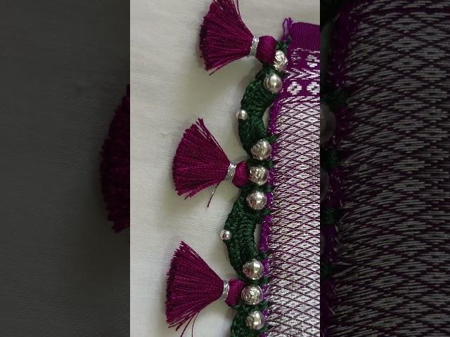 Simple saree kuchu designs #sareetassels #bridalkuchu #simple @sareekuchu_pushpamahi #kroshakuchu