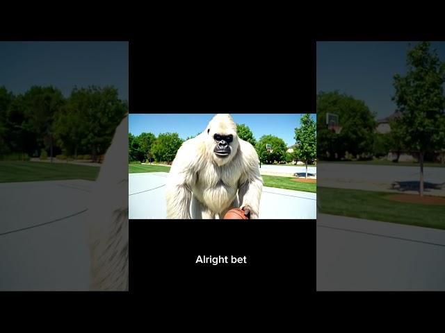Basketball with Gorilla! #basketball #aivideogenerator #vlogging #gorilla #funny #relatable #sub