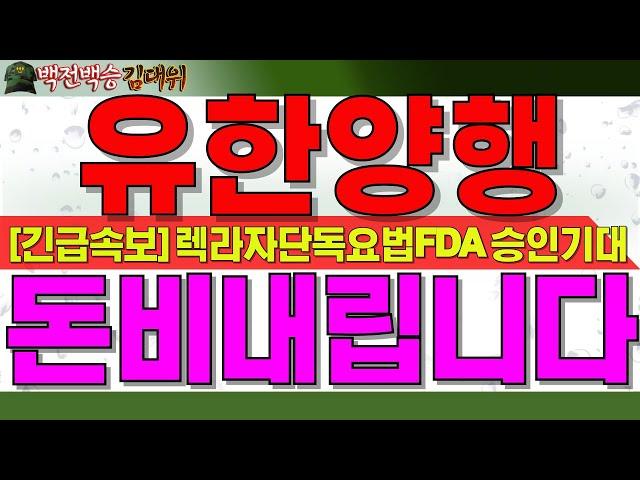 [긴급속보] 렉라자단독요법 FDA승인 기대증폭!! 얀센과 별개로 글로벌 기업으로 도약에 외인 대량매수세 유입!! 전략 세우셔야합니다!! #유한양행목표가 #유한양행분석 #유한양행주가