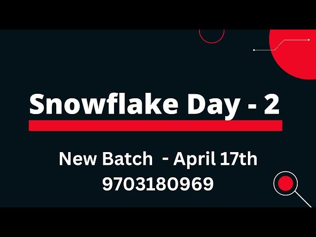 Snowflake Demo Day 1 | New SQL and Snowflake Batch on April 16th