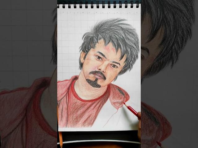 JEEVAN Colour Drawing  #goat #jeevan #thalapathyvijay #drawing #artwork #artist #shortsfeed #viral