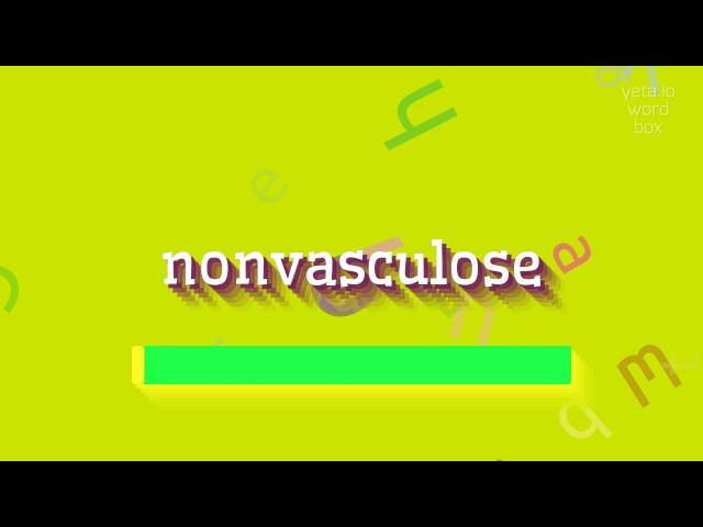 NONVASCULOSE - HOW TO PRONOUNCE NONVASCULOSE?