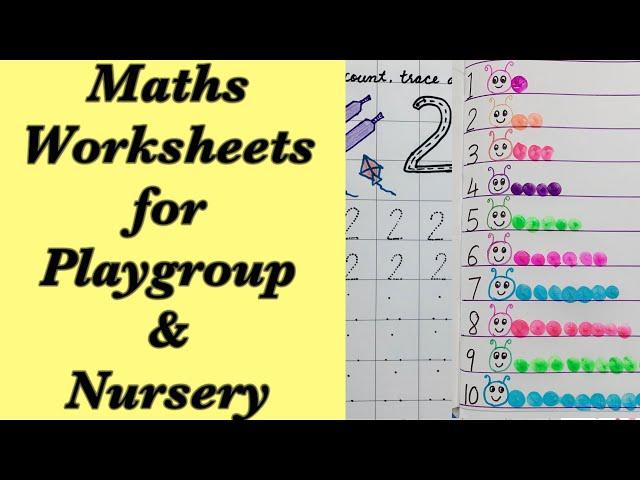 Maths Worksheets for Playgroup and Nursery || DIY Maths worksheets