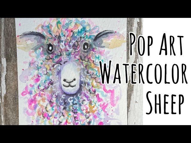 Easy Watercolor Pop Art Sheep