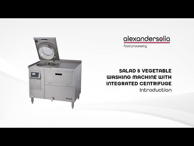 Salad and vegetable washing machine with integrated centrifuge