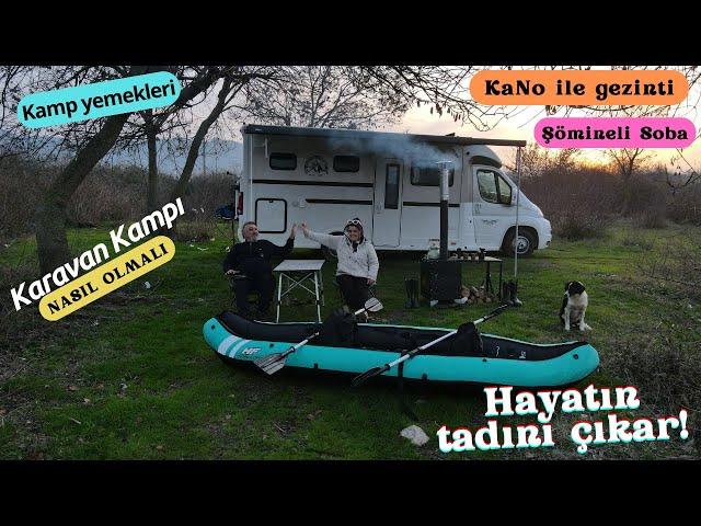 Lakeside Caravan Camping Canoeing Stove Camping Meals with Fireplace and Range Adventure Camping