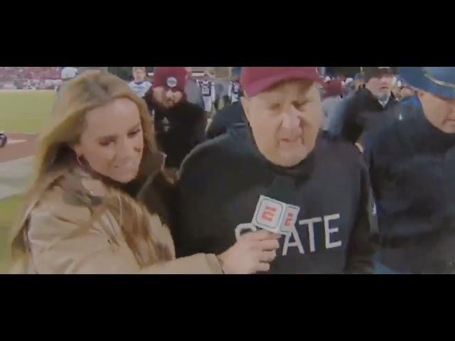 Mike Leach funny halftime interview during the Georgia game