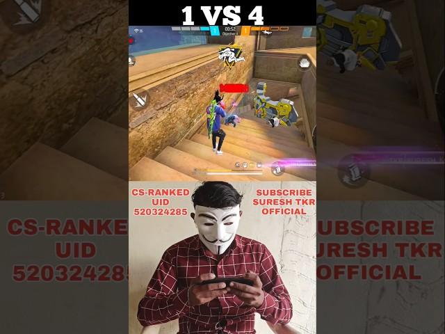4 Finger Handcame Gameplay 1vs4 || iphone 15 Pro 5G 980 fps 13.7Hz Max || 18 Year Experience #shorts