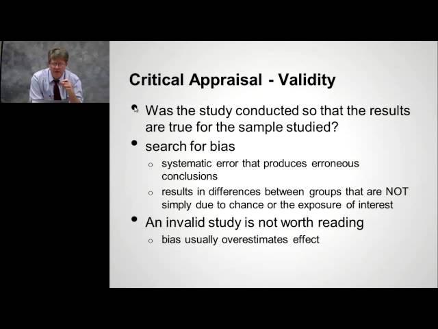 Dr John Epling,  Evidence-Based Medicine: "Basics of Critical Appraisal"