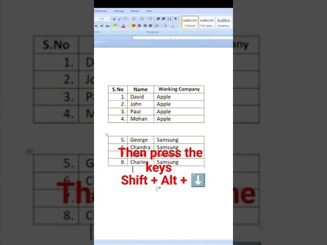 Quick split a table in MS word #split table #ms word #computer #computer knowledge