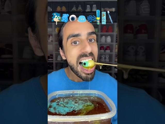 Food ASMR Eating All Blue Snacks!