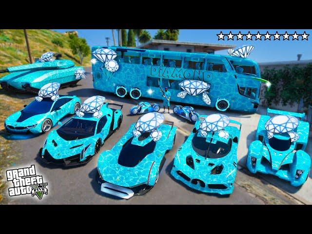 GTA 5 - Stealing DIAMOND SUPER CARS with Franklin! (Real Life Cars #196)