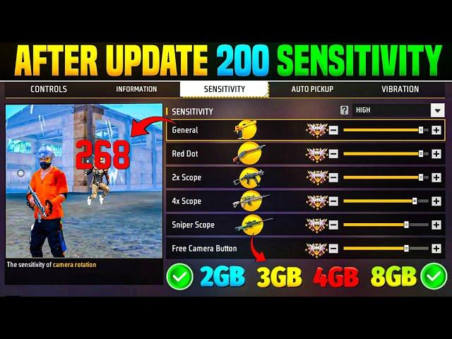 Free Fire Auto Headshot Trick 2025 Sensitivity | 2gb, 4gb, 6gb Ram Headshot Sensitivity Setting