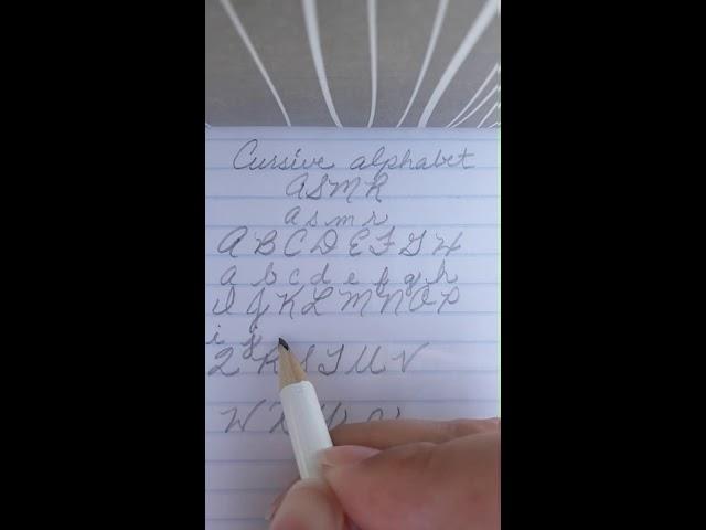 asmr lowercase cursive writing alphabet