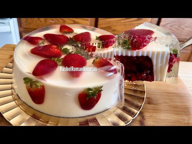 Gelatina rellena con fresas encapsuladas-sobremesa facil