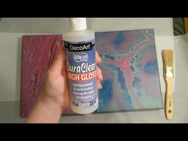 Sealing Acrylic Pour Painting with DecoArt Americana DuraClear High Gloss Varnish #YT100 Day 2