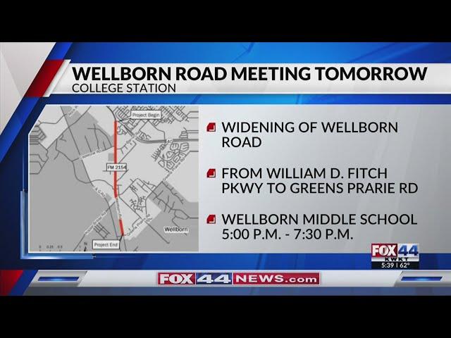 Plans to widen Wellborn Road in College Station to be discussed in meeting