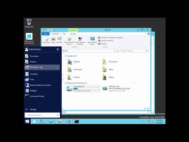 Install windows Server technical preview (Windows server 10)