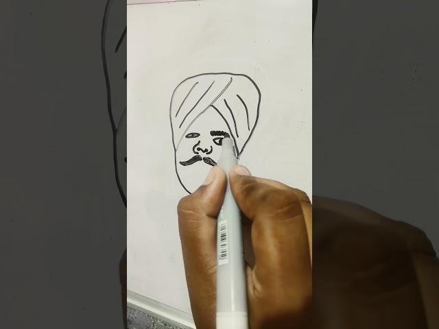How to Draw Sardar ji  Drawing || Shivani Chaudhary || #shorts #trending #ytshorts #sidhumoosewala
