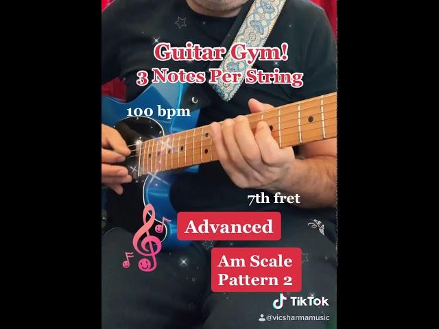 One Minute Guitar Gym! - Am scale 3 Notes Per String - Pattern 2