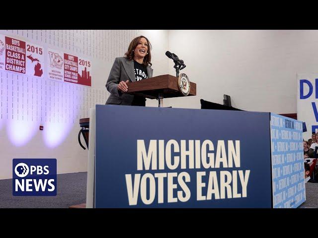 WATCH LIVE: Harris delivers remarks at campaign rally in East Lansing, Michigan