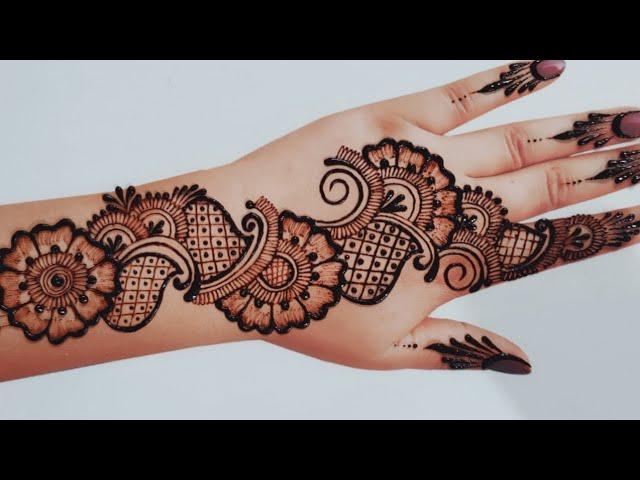 Very beautiful easy stylish arabic mehndidesign | Front hand mehndi | mehndidesign mehndi.